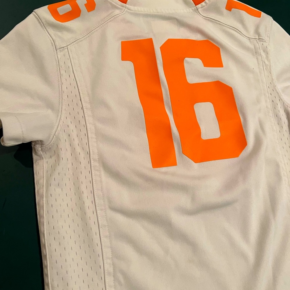 Peyton Manning #16 Tennessee Football Jersey - White / Orange - Youth Size 6